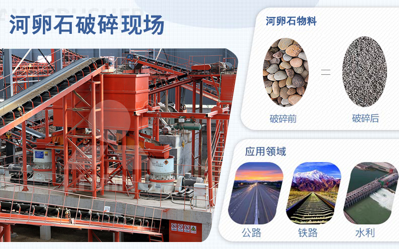 河卵石破碎后成品應用范圍廣泛
