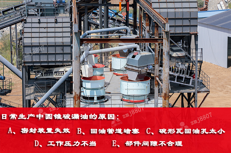 日常生產中圓錐破漏油的原因