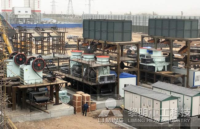 河卵石成套制砂機設備安裝現場